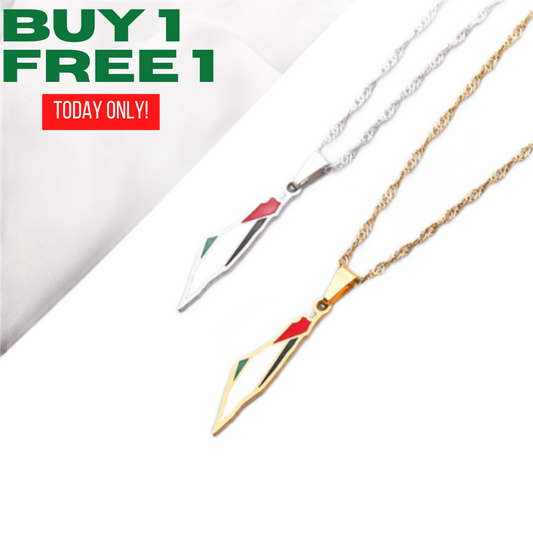 1.Free Palestine Pendant Necklace