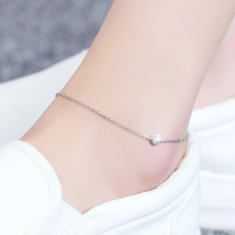 Ustar Simple Stainless Steel Chain Anklets