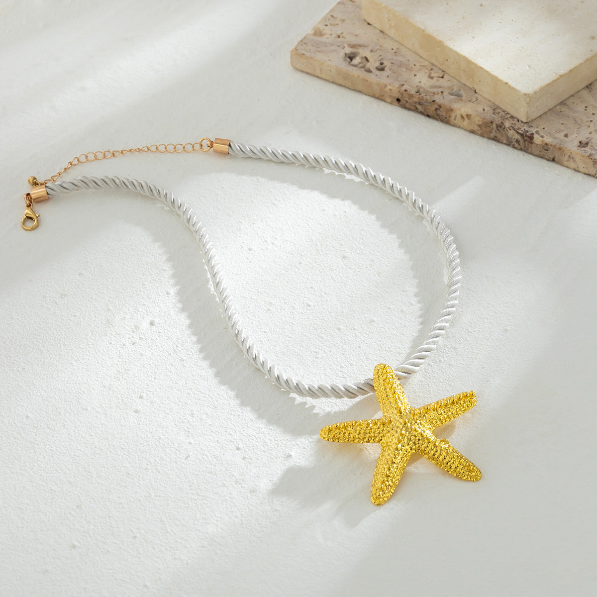 Beach Starfish Pendant Necklace Earrings