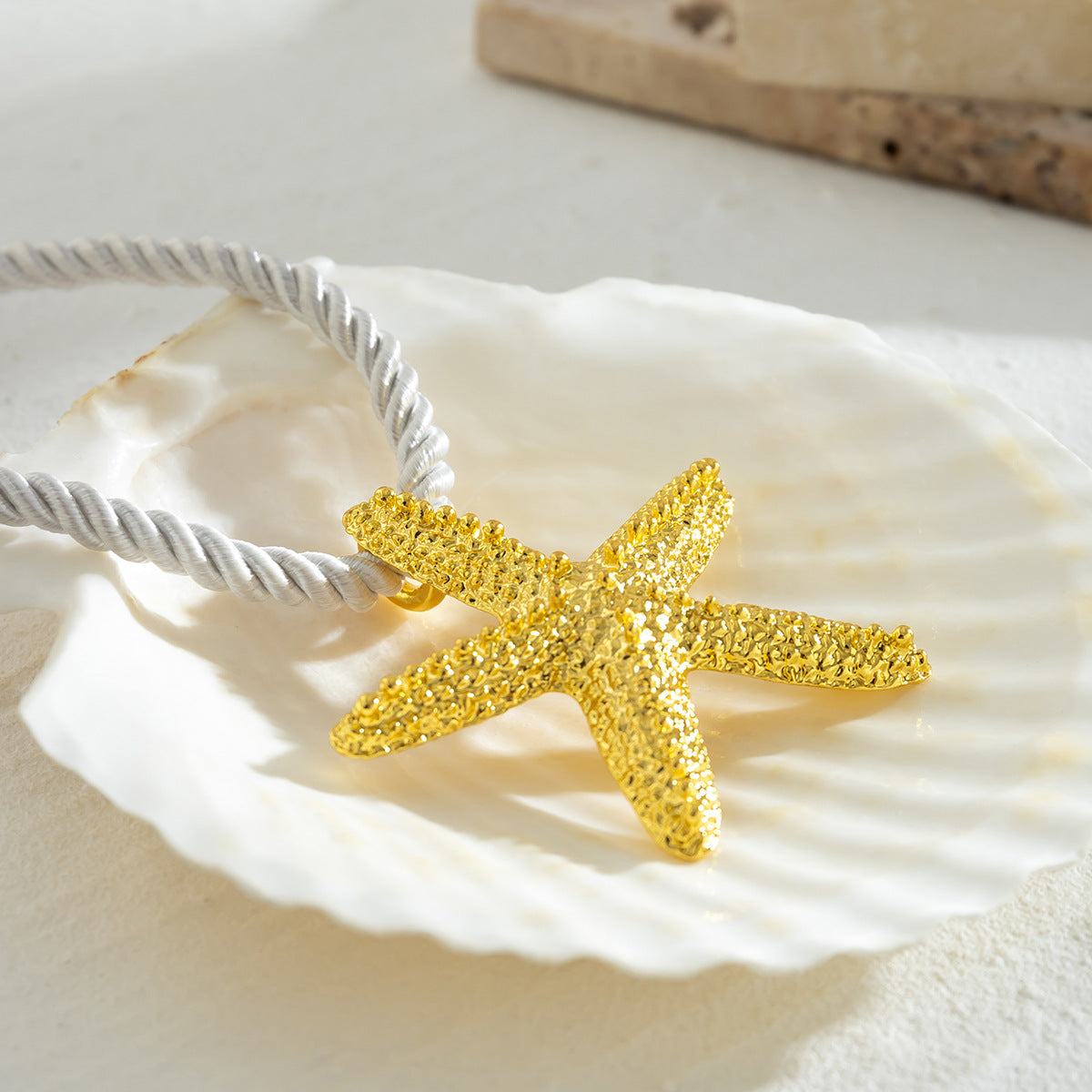 Beach Starfish Pendant Necklace Earrings