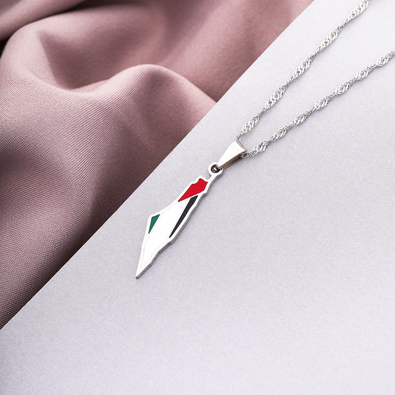 1.Free Palestine Pendant Necklace